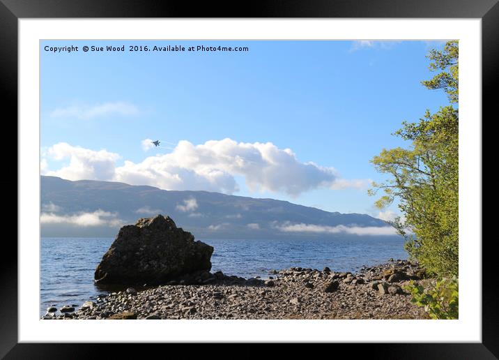 Fighter jet over Loch Ness Framed Mounted Print by Sue Wood