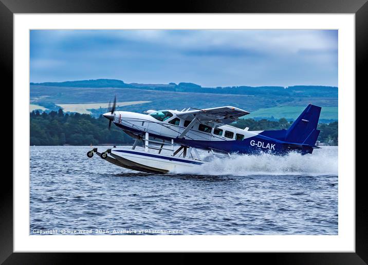 SEAPLANE TAKEOFF Framed Mounted Print by Sue Wood