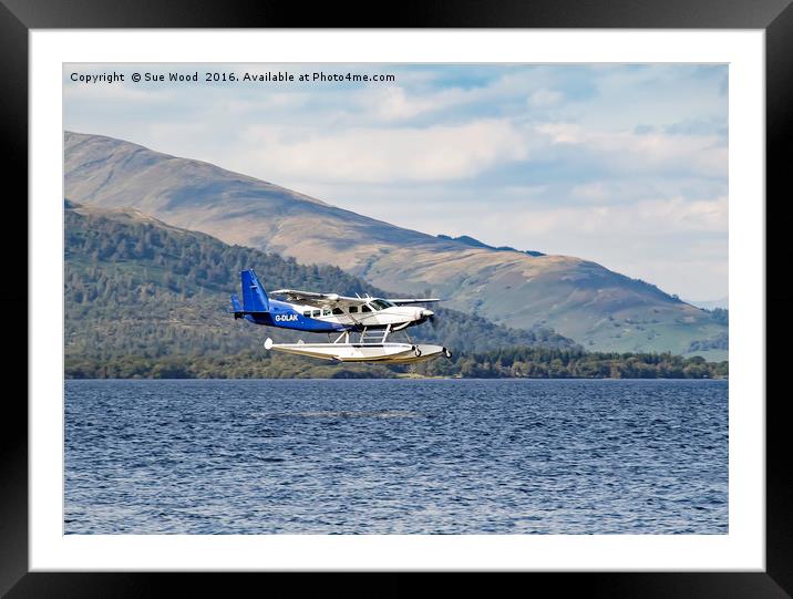 SEAPLANE LANDING Framed Mounted Print by Sue Wood