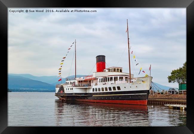 PADDLE STEAMER MAID OF THE LOCH Framed Print by Sue Wood