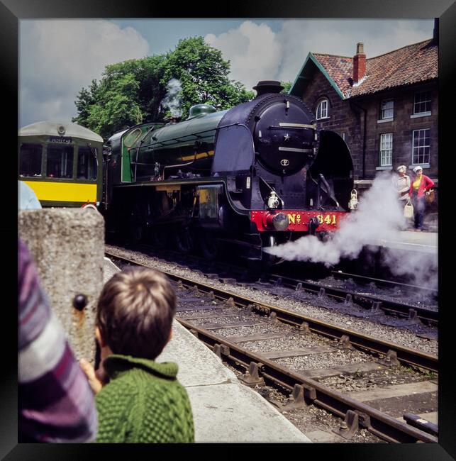 An archival image of the 'Greene King' steam locomotive in 1980.  Framed Print by Ros Crosland