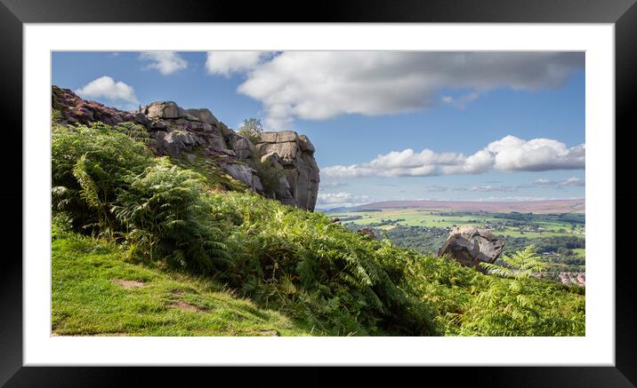 Cow and Calf Rocks, Ilkley Framed Mounted Print by Ros Crosland