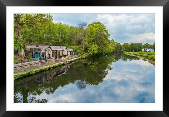 The Boathouse Inn next to the River Aire in Saltai Framed Mounted Print by Ros Crosland