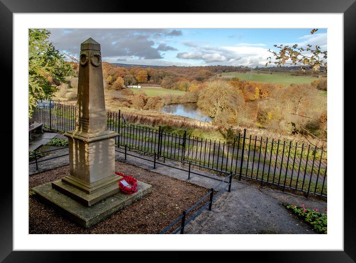 Tong Park War Memorial in Baildon, Yorkshire.  Framed Mounted Print by Ros Crosland