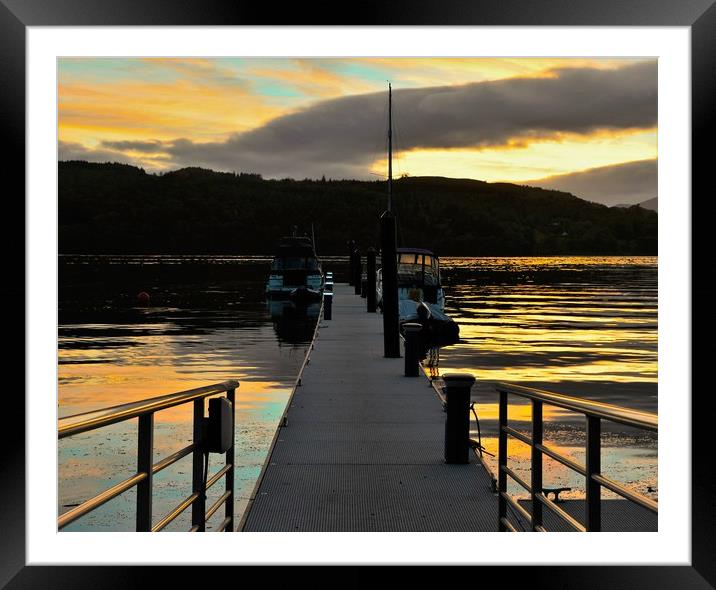 White Cross Bay Marina Framed Mounted Print by Elaine Dugdill