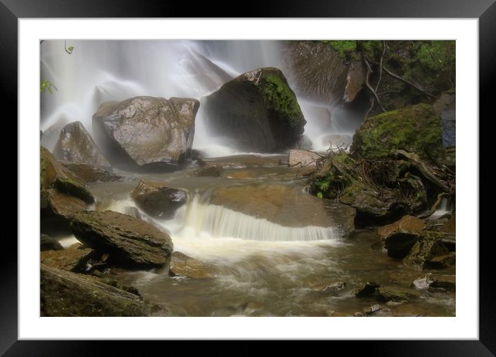 The bottom of the falls Framed Mounted Print by J Hartley