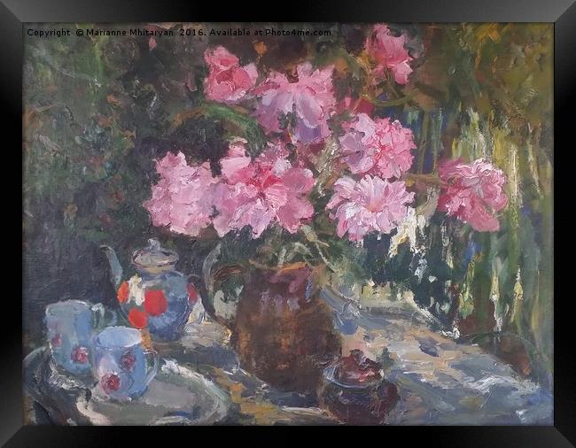 Flowers, Russian oil painting Framed Print by Marianne Mhitaryan