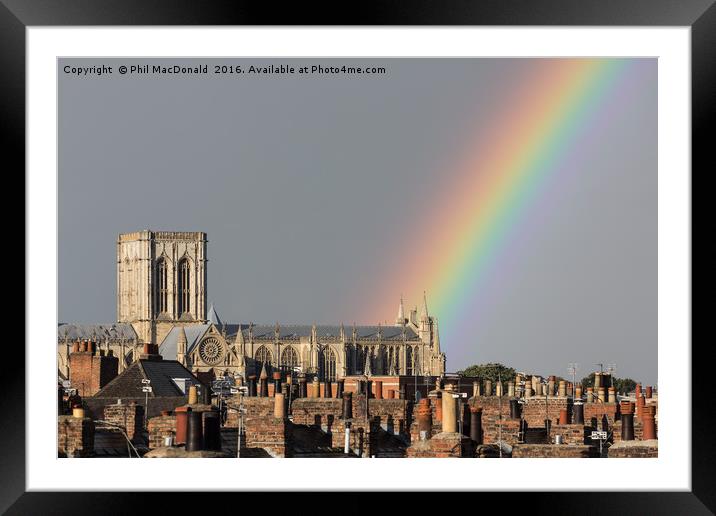 York Minster Rainbow Framed Mounted Print by Phil MacDonald