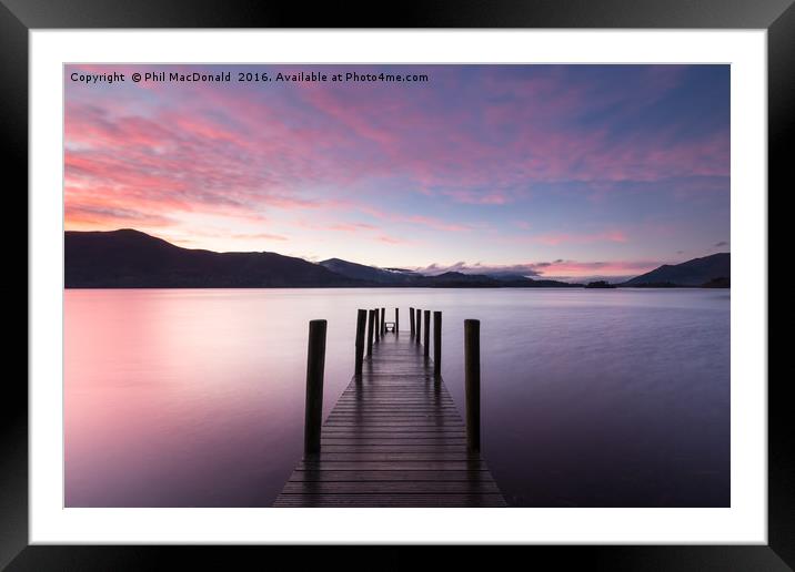 Blue Hour, Ashness Jetty Sunset Framed Mounted Print by Phil MacDonald