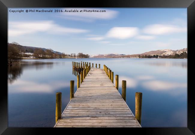 Racing Clouds, Monks Coniston Jetty Framed Print by Phil MacDonald