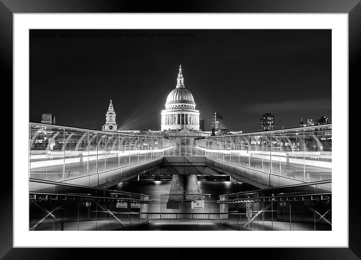 St Paul's Cathedral and City of London Framed Mounted Print by Phil MacDonald