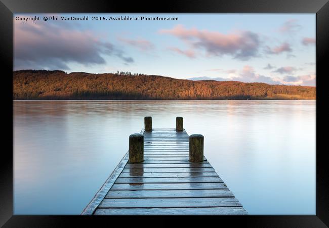 Lake District Jetty, Winter 2015 Framed Print by Phil MacDonald
