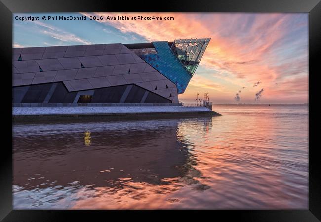 The Deep in Hull, Winter Sunrise on the Humber Framed Print by Phil MacDonald