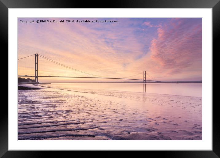 Humber Bridge Dawn, Hull Framed Mounted Print by Phil MacDonald