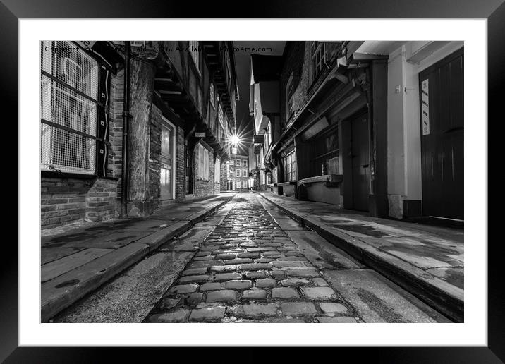 The Shambles, York : 02 of 07 Images (B&W) Framed Mounted Print by Phil MacDonald