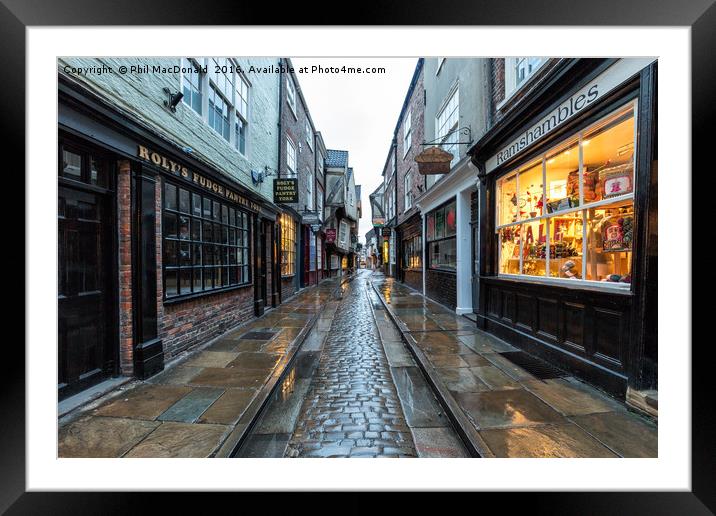 The Shambles, York : 05 of 07 Images Framed Mounted Print by Phil MacDonald