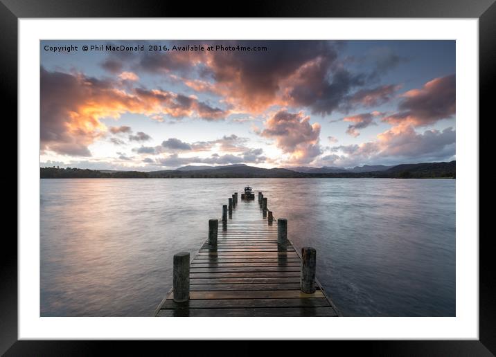 Glorious Sunset, Windermere Jetty Framed Mounted Print by Phil MacDonald