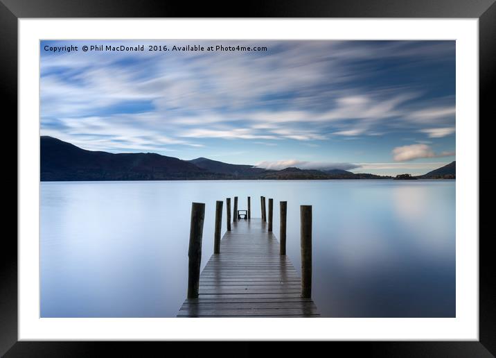 Sunset Jetty, Derwentwater in the UK Lake District Framed Mounted Print by Phil MacDonald