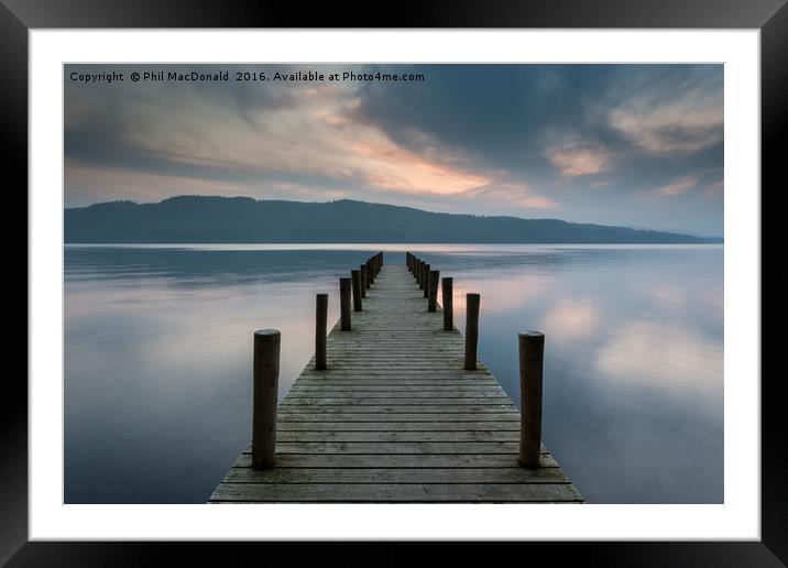 Sunset Jetty, Windermere in the UK Lake District Framed Mounted Print by Phil MacDonald