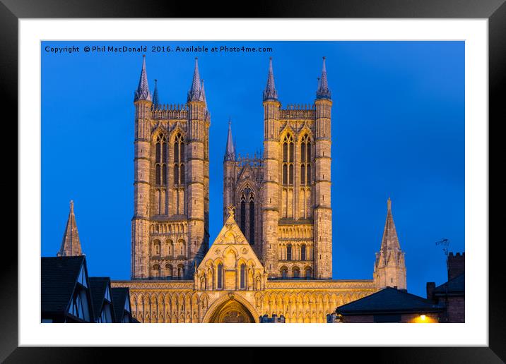 Blue Hour, Lincoln Cathedral Framed Mounted Print by Phil MacDonald