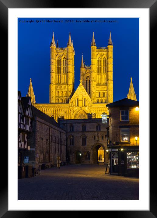 Blue Hour, Lincoln Cathedral Framed Mounted Print by Phil MacDonald