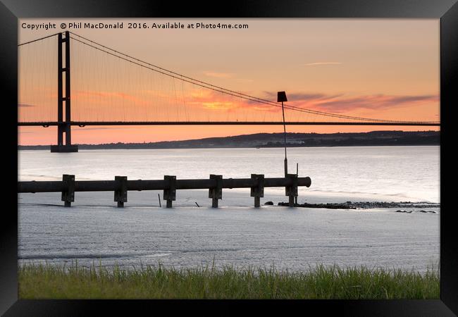 Humber Bridge Sunset, Hull Framed Print by Phil MacDonald