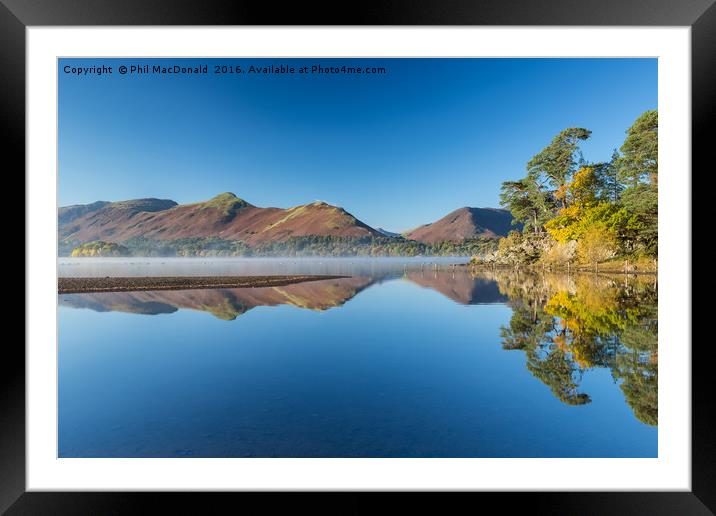 Derwentwater, Cat Bells at Dawn Framed Mounted Print by Phil MacDonald