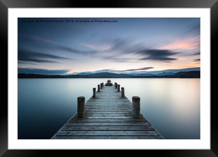 Tranquility at Sunset, Windermere Jetty Framed Mounted Print by Phil MacDonald