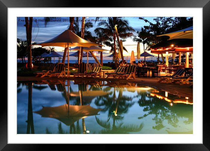 Pantai Dalit beach in Borneo, Sunset Cocktail Part Framed Mounted Print by Phil MacDonald