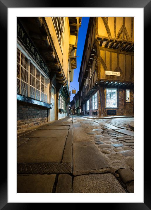 Blue Hour at The Shambles, York Framed Mounted Print by Phil MacDonald