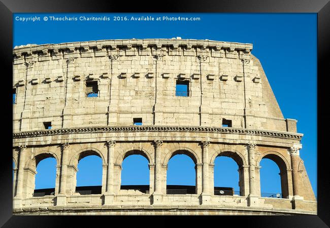 Rome Italy Colosseum upper arches. Framed Print by Theocharis Charitonidis