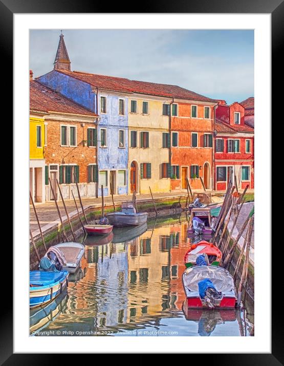Burano Reflections Framed Mounted Print by Philip Openshaw
