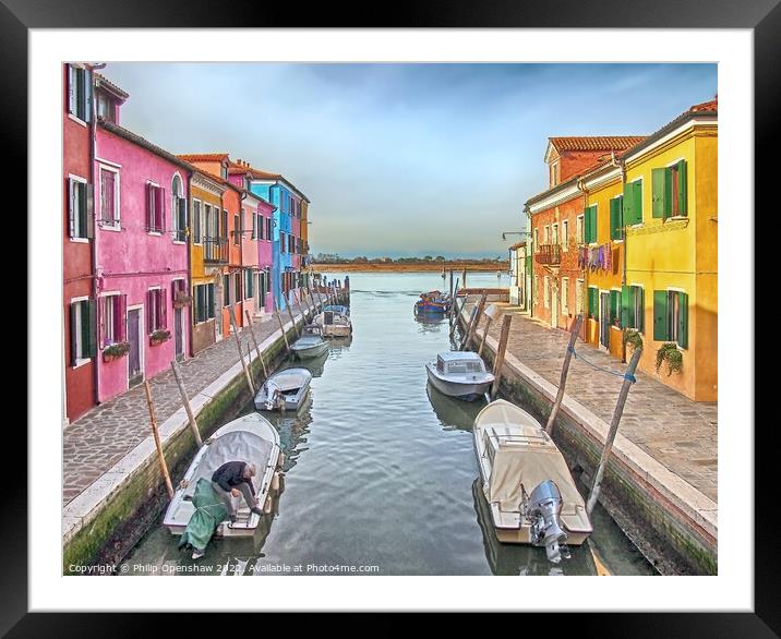 Burano - Canal to the sea Framed Mounted Print by Philip Openshaw
