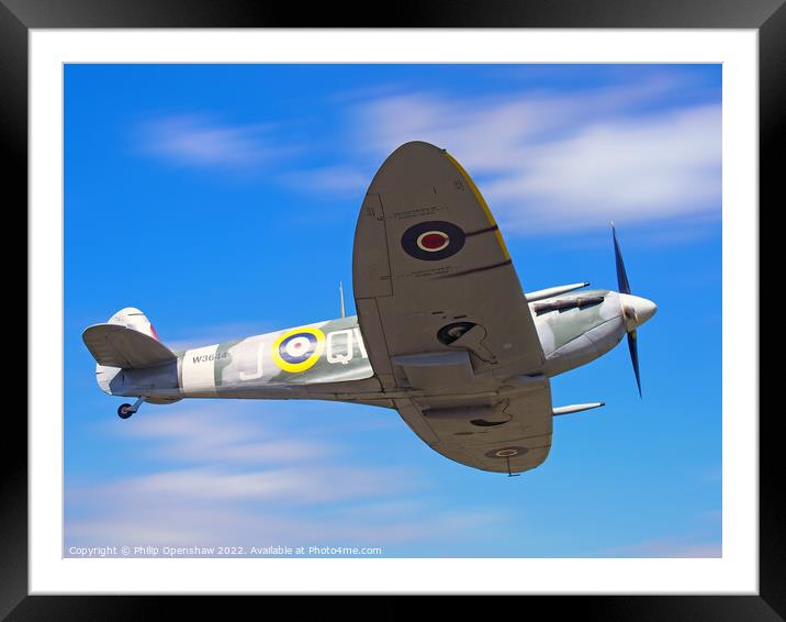 Mark Vb spitfire in flight Framed Mounted Print by Philip Openshaw