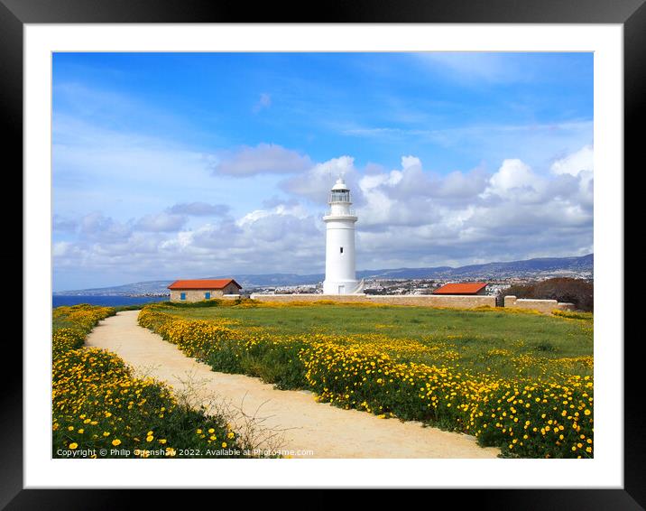 The lighthouse in Paphos Cyprus Framed Mounted Print by Philip Openshaw