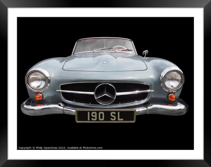 Mercedes-Benz 190 S Framed Mounted Print by Philip Openshaw