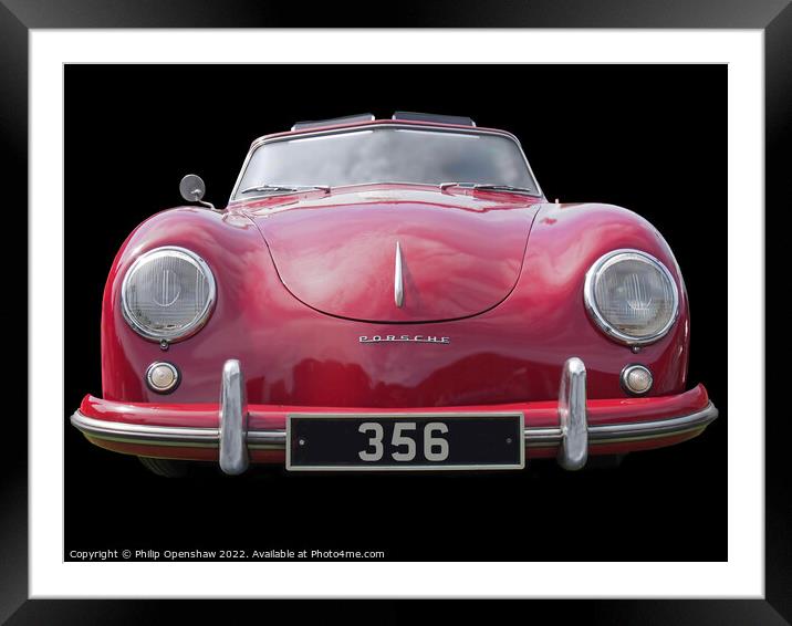 1954 Red Porsche 356  Framed Mounted Print by Philip Openshaw
