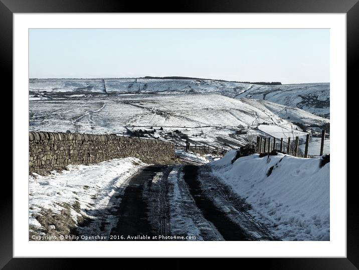 Winter down the lane  Framed Mounted Print by Philip Openshaw