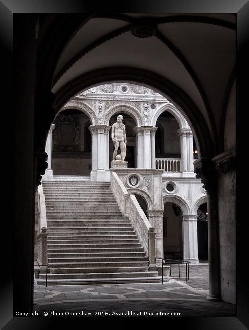 The Giants Staircase - Venice Framed Print by Philip Openshaw