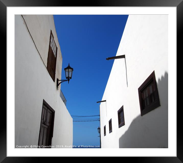 white houses in tenerife Framed Mounted Print by Philip Openshaw