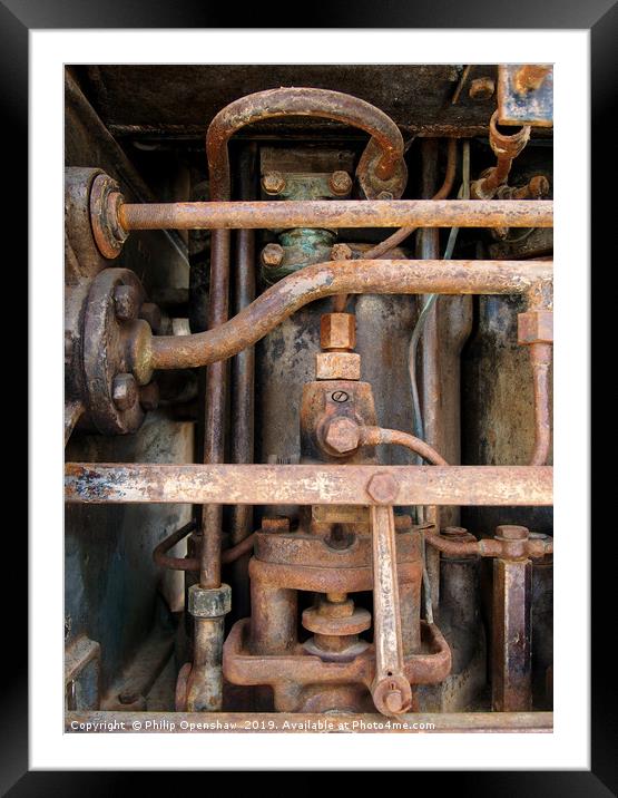 vintage vickers diesel engine Framed Mounted Print by Philip Openshaw