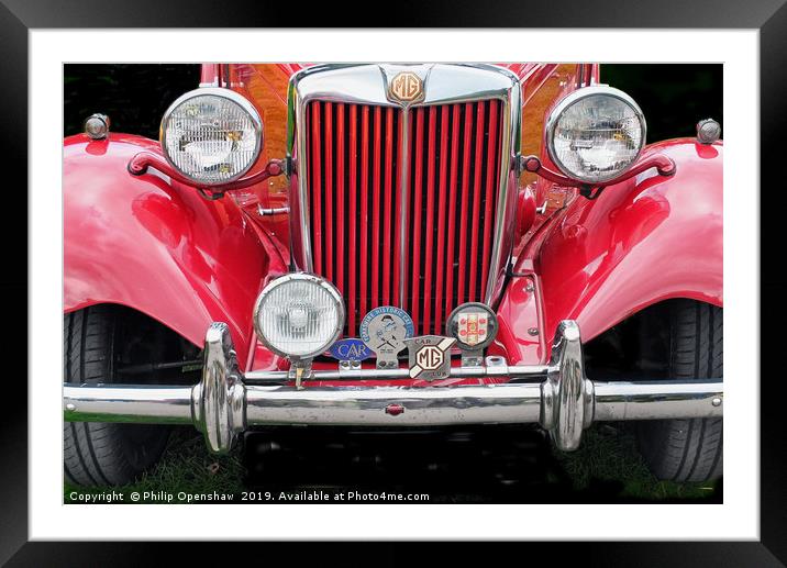 Red MG TD sports car Framed Mounted Print by Philip Openshaw