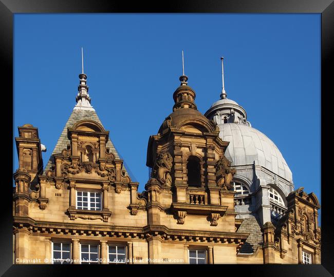 ornate stone towers and domes on the roof of leeds Framed Print by Philip Openshaw