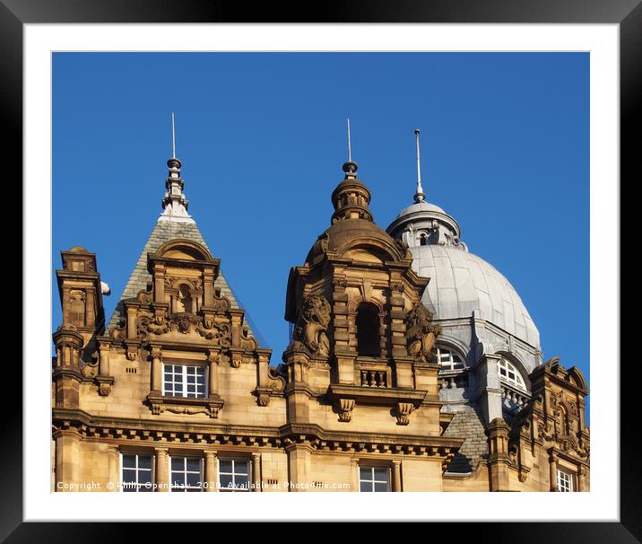 ornate stone towers and domes on the roof of leeds Framed Mounted Print by Philip Openshaw