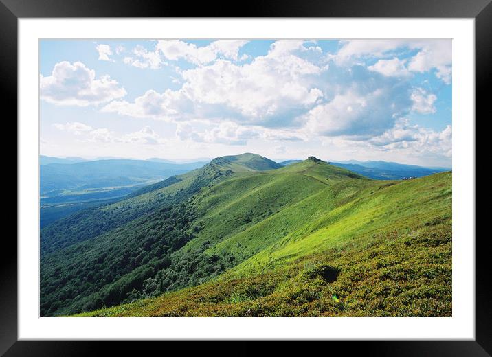Mountain landscape in Carpathians Framed Mounted Print by Anton Popov