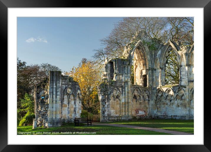 St Mary's Abbey York Framed Mounted Print by John Potter