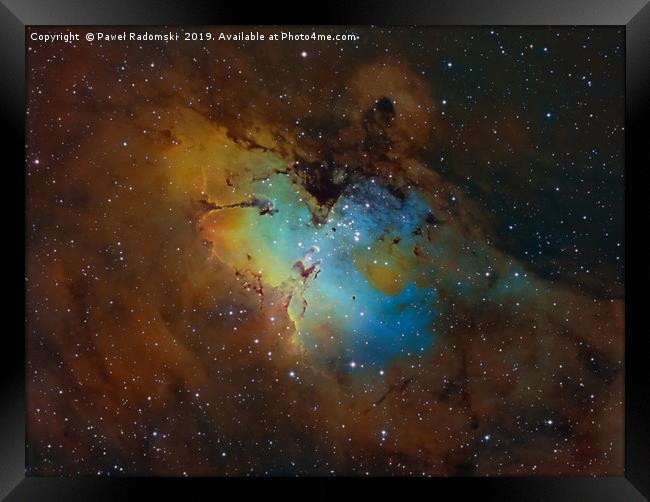 Famous Eagle Nebula, Pillars Of Creation Framed Print by Paweł Radomski