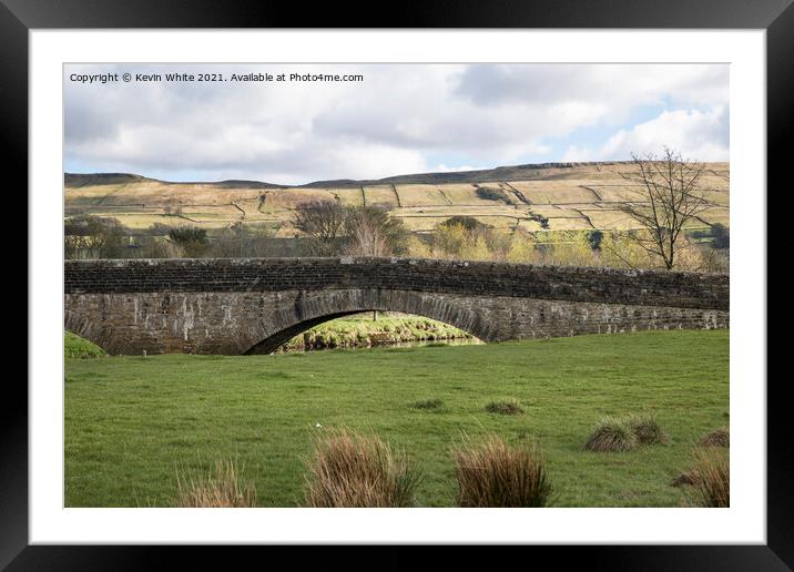 Small bridge near Hawes Framed Mounted Print by Kevin White