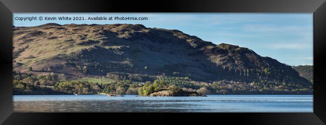 Ullswater  panorama with evening light Framed Print by Kevin White