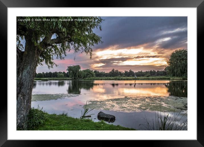 Reflections at Bushy park ponds Framed Mounted Print by Kevin White